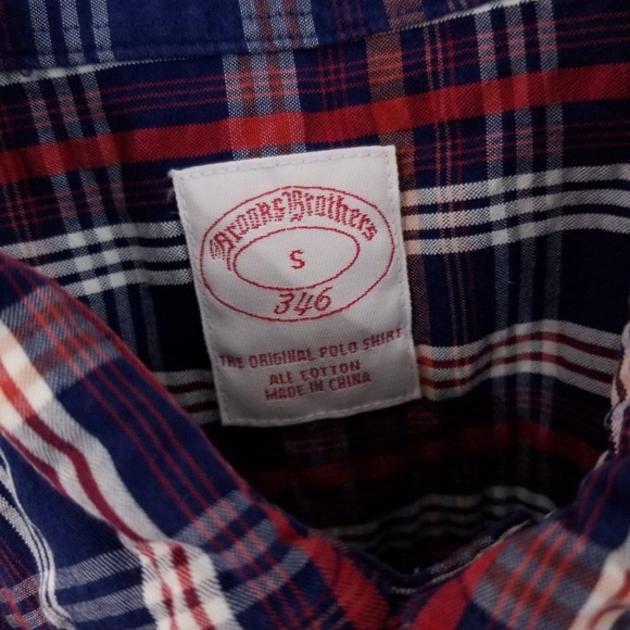 BROOKS BROTHERS Short Sleeve Button Front Plaid - Picture 7 of 8